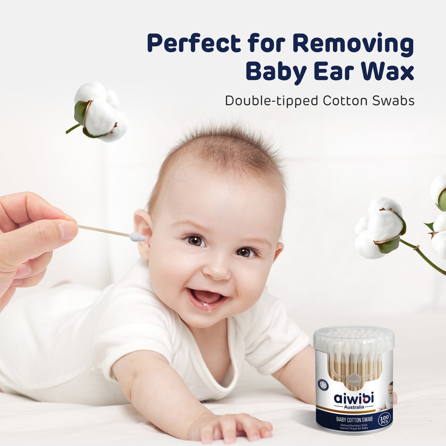 Aiwibi Cotton Swabs 100's (Calabash Shape)