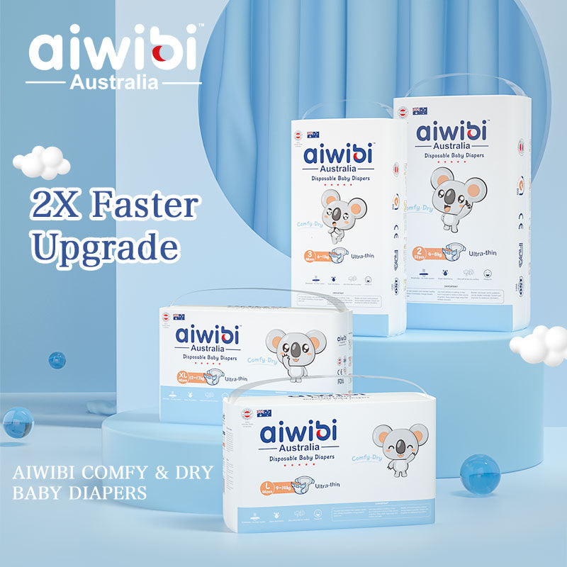 [Clearance] Aiwibi Baby Diapers Comfy Dry (Tape S,M,L,XL & Pant M) - Old Packaging