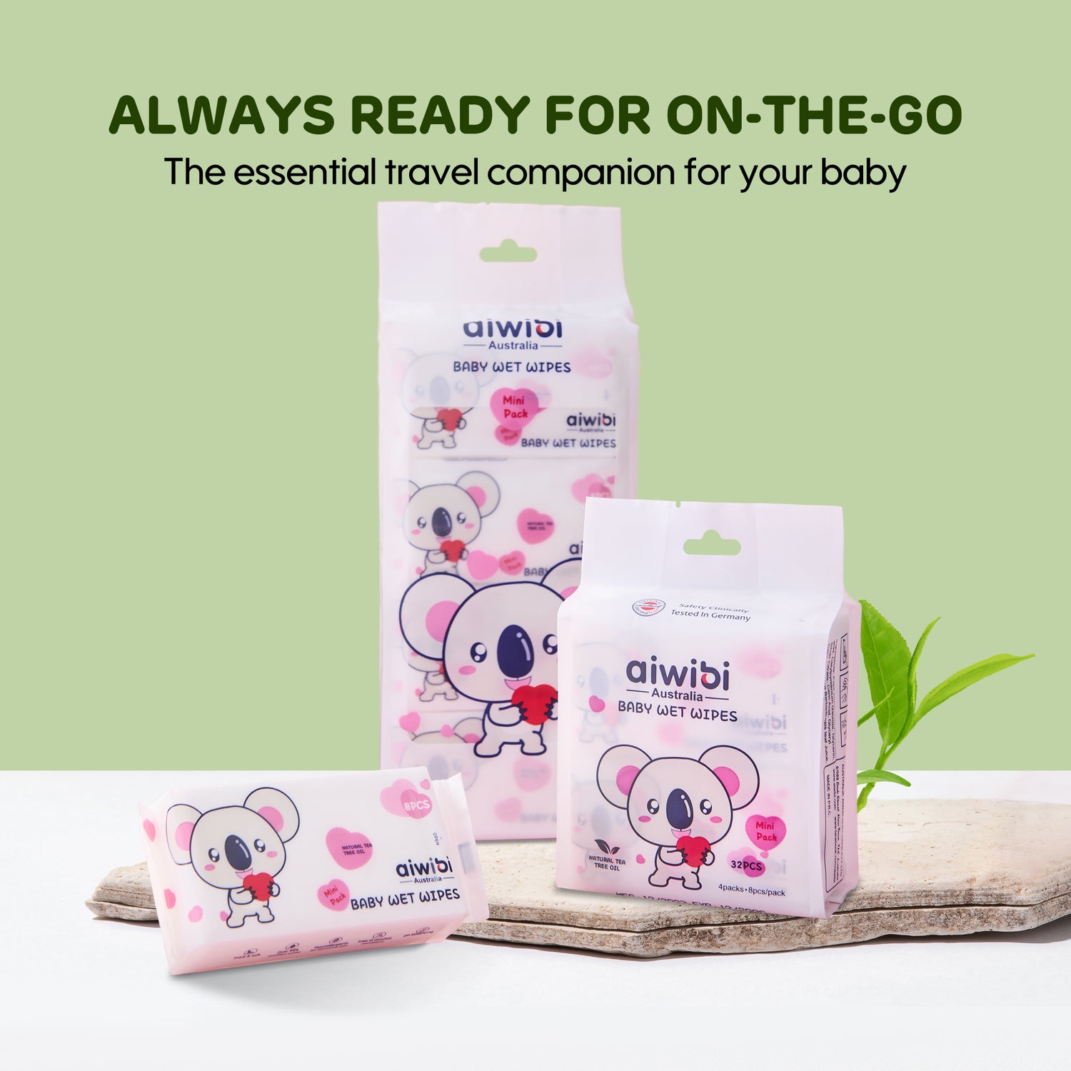 Aiwibi Baby Travel Mini Water Wipes 64's