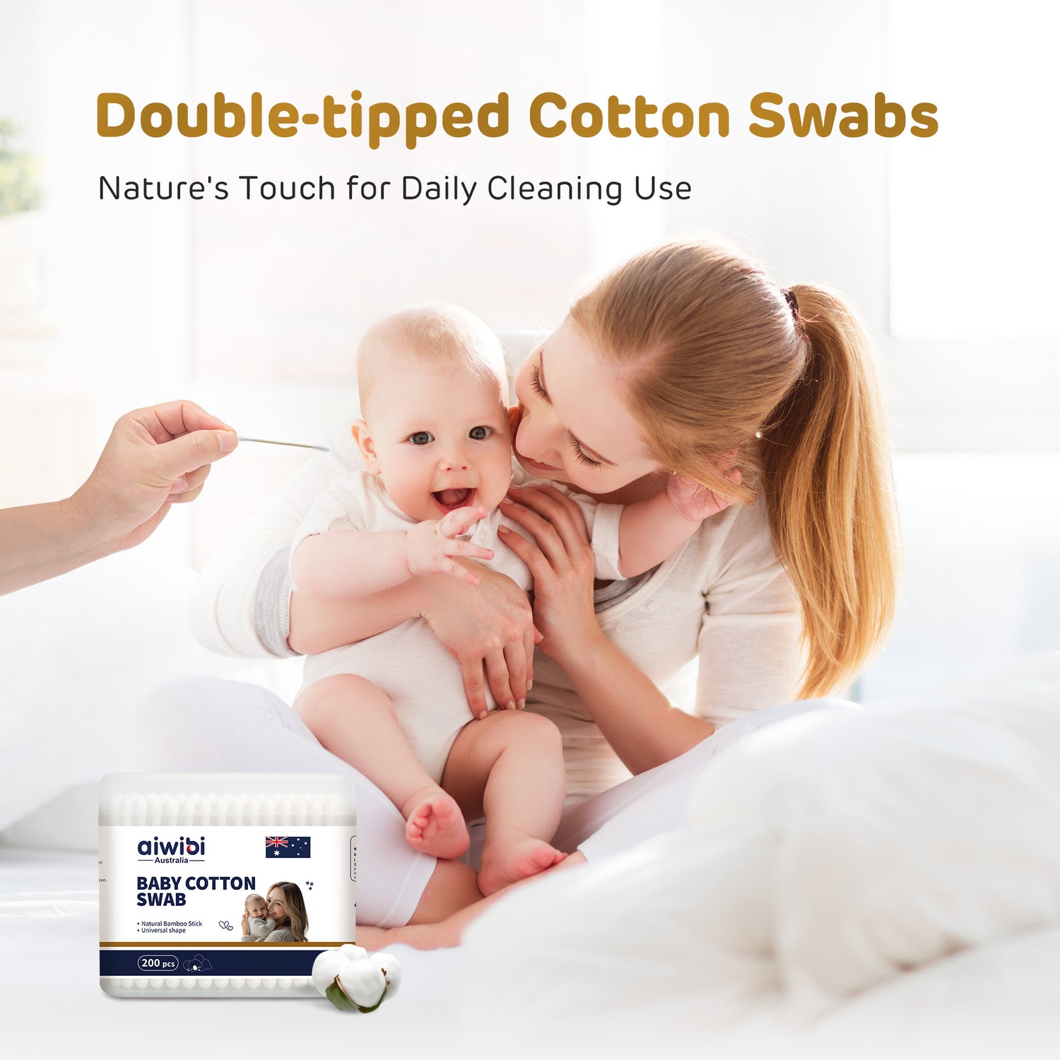 Aiwibi Cotton Swabs 200's (Round Shape)