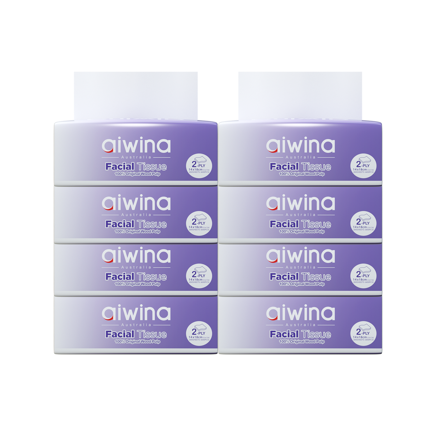 Aiwina 100% Original Wood Pulp Biodegradable Ultra Soft Facial Tissue