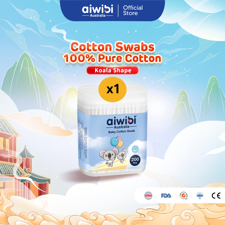 Aiwibi Cotton Swabs 200's (Koala Shape)