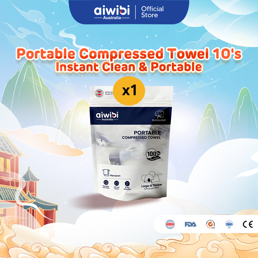 Aiwibi Portable Compressed Towel (30*50cm x 10's)