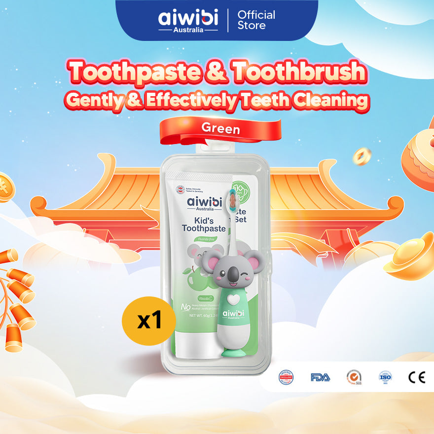 Aiwibi Kid's Toothpaste & Toothbrush Set
