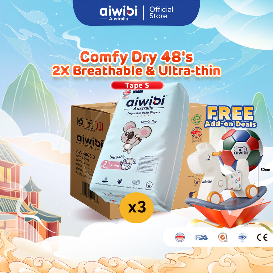 Aiwibi Baby Diapers Comfy Dry (Tape)