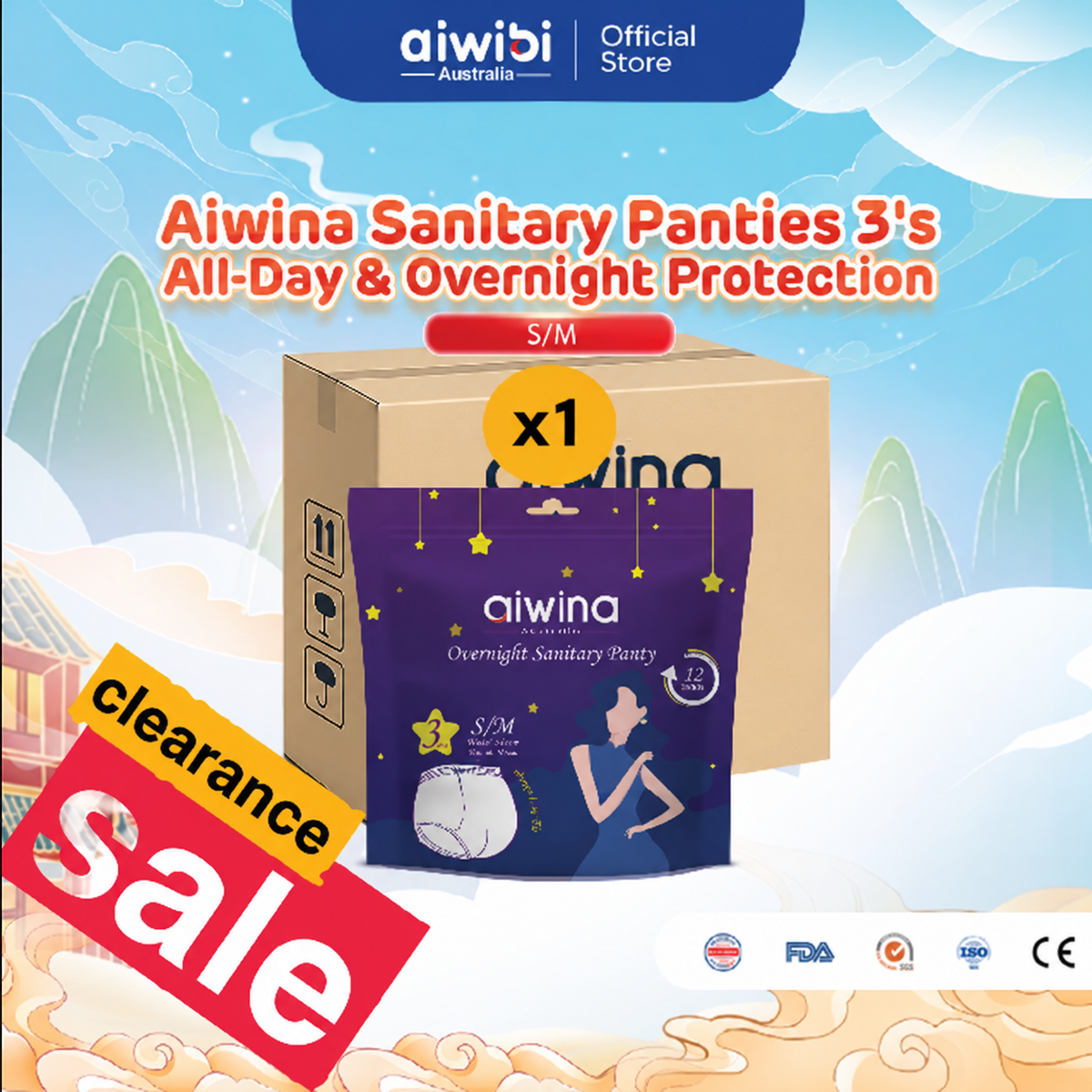 [Clearance Sale] AIWINA Sanitary Panties (3's) – 1 Pack