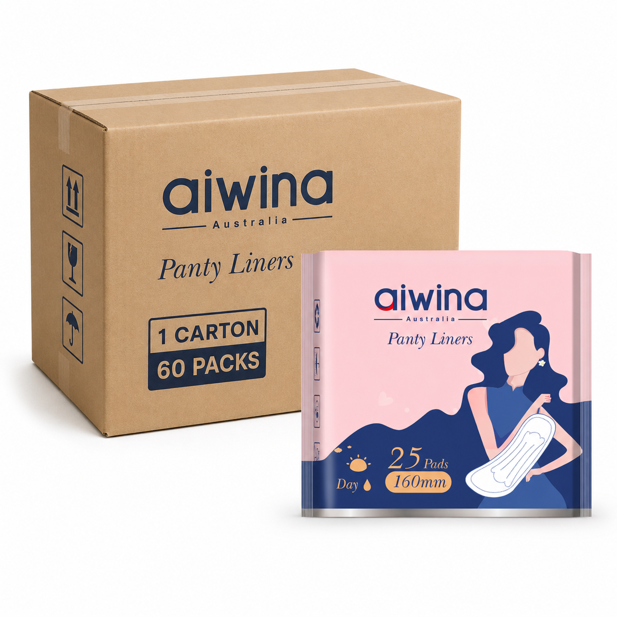 [CLEARANCE SALE] AIWINA Pantyliners 16 cm (25 Pieces) – Full Carton Only | 60 Packs