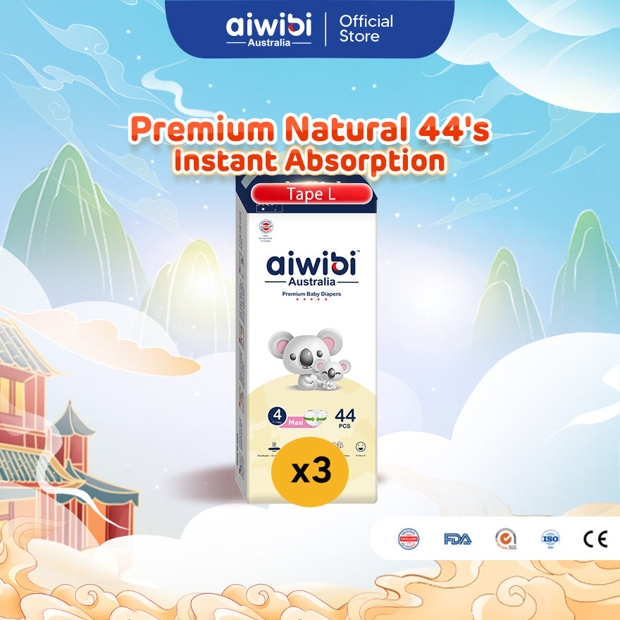 Aiwibi Baby Diapers Premium Natural (Tape L,XL) - Discontinued Series