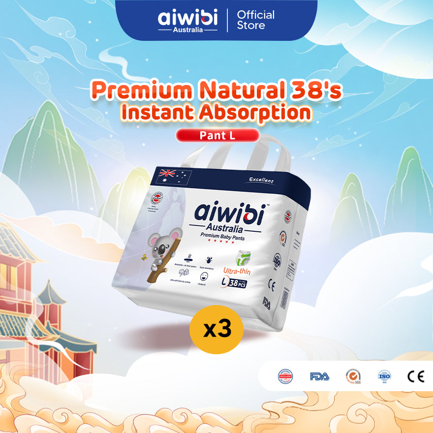 Aiwibi Baby Diapers Premium Natural (Tape L,XL & Pant L) - Discontinued Series