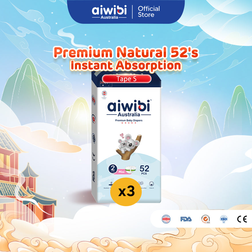 Aiwibi Baby Diapers Premium Natural (Tape)