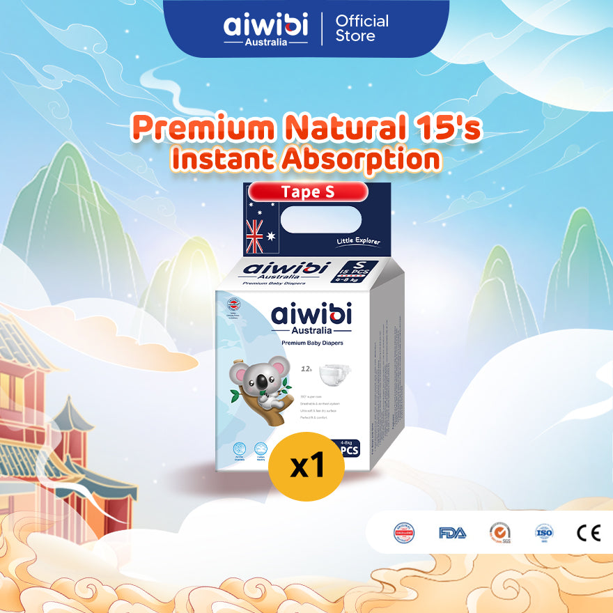 B1F1 Aiwibi Baby Diapers Premium Natural (TRAVEL PACK)