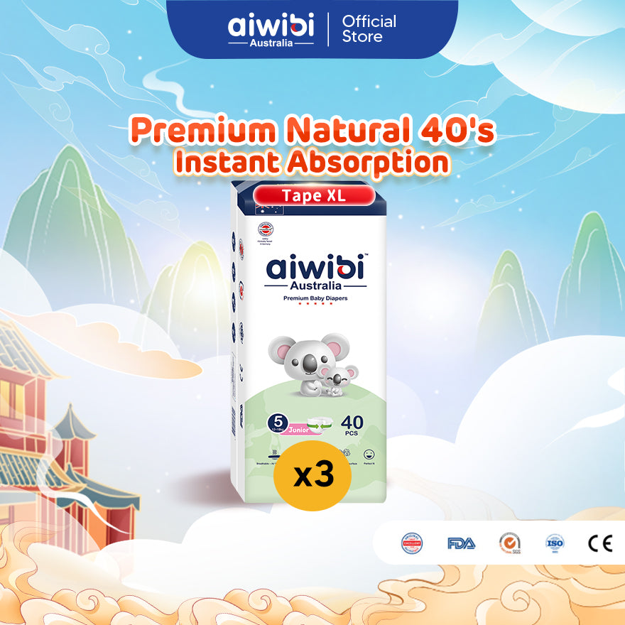 Aiwibi Baby Diapers Premium Natural (Tape L,XL & Pant L) - Discontinued Series
