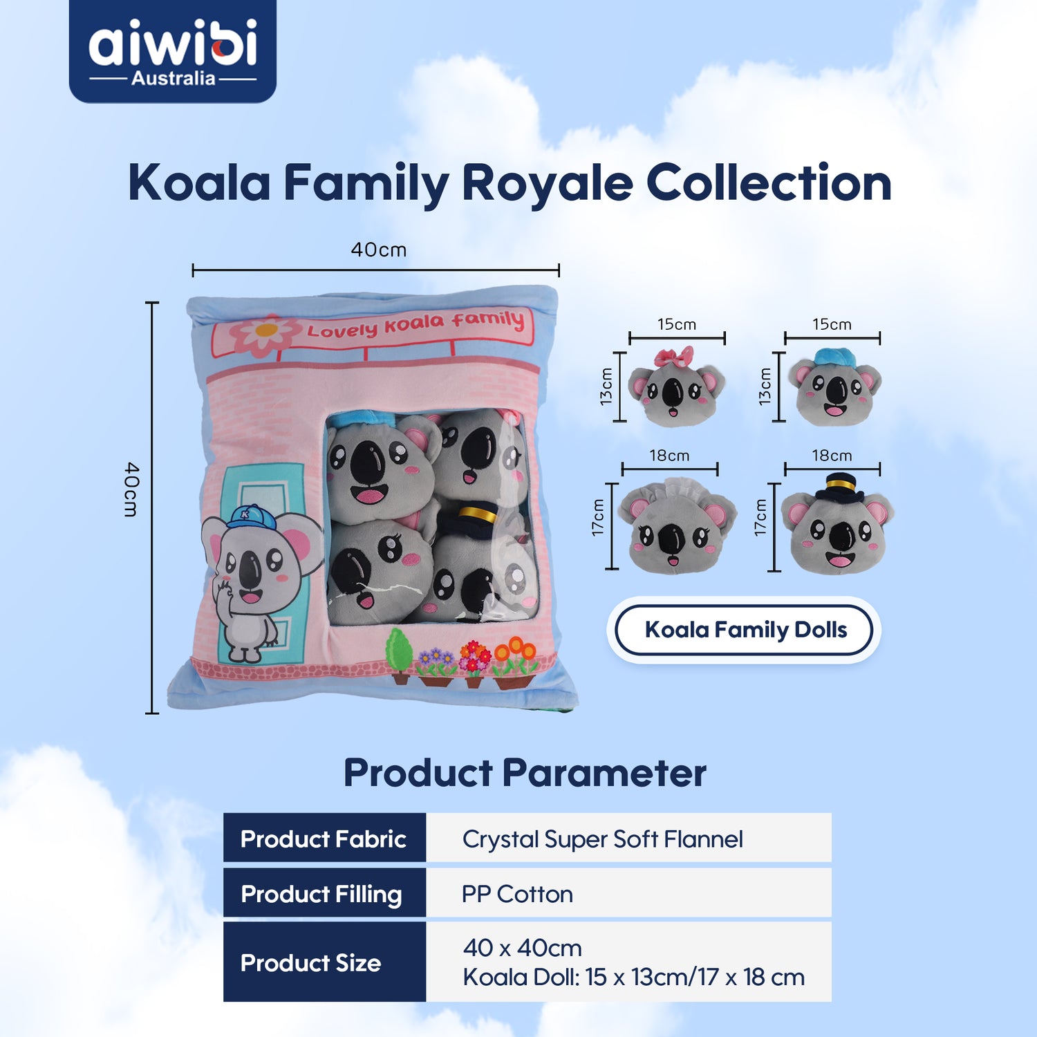 Koala Family Royale Collection Plush Toy - Pillow