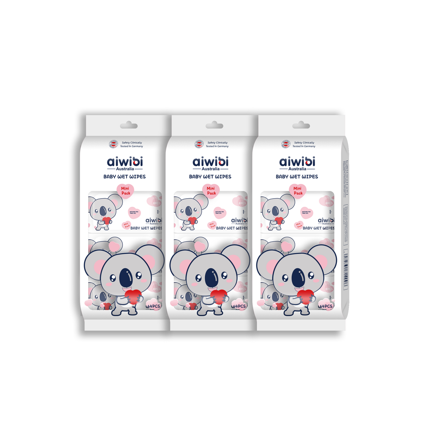 Aiwibi Baby Travel Mini Water Wipes (64's x 3Pack)